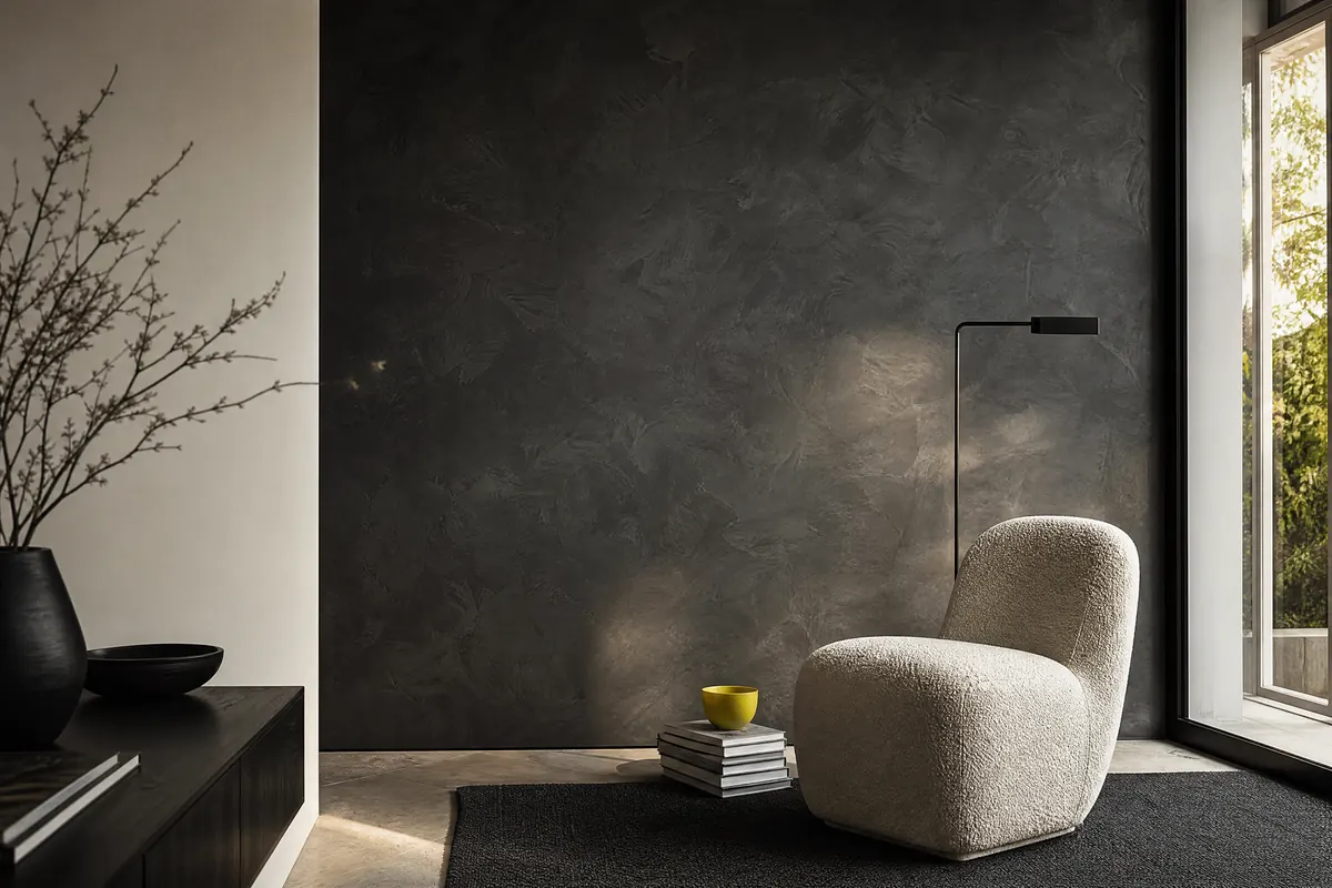 Pared en pintura decorativa efecto cal